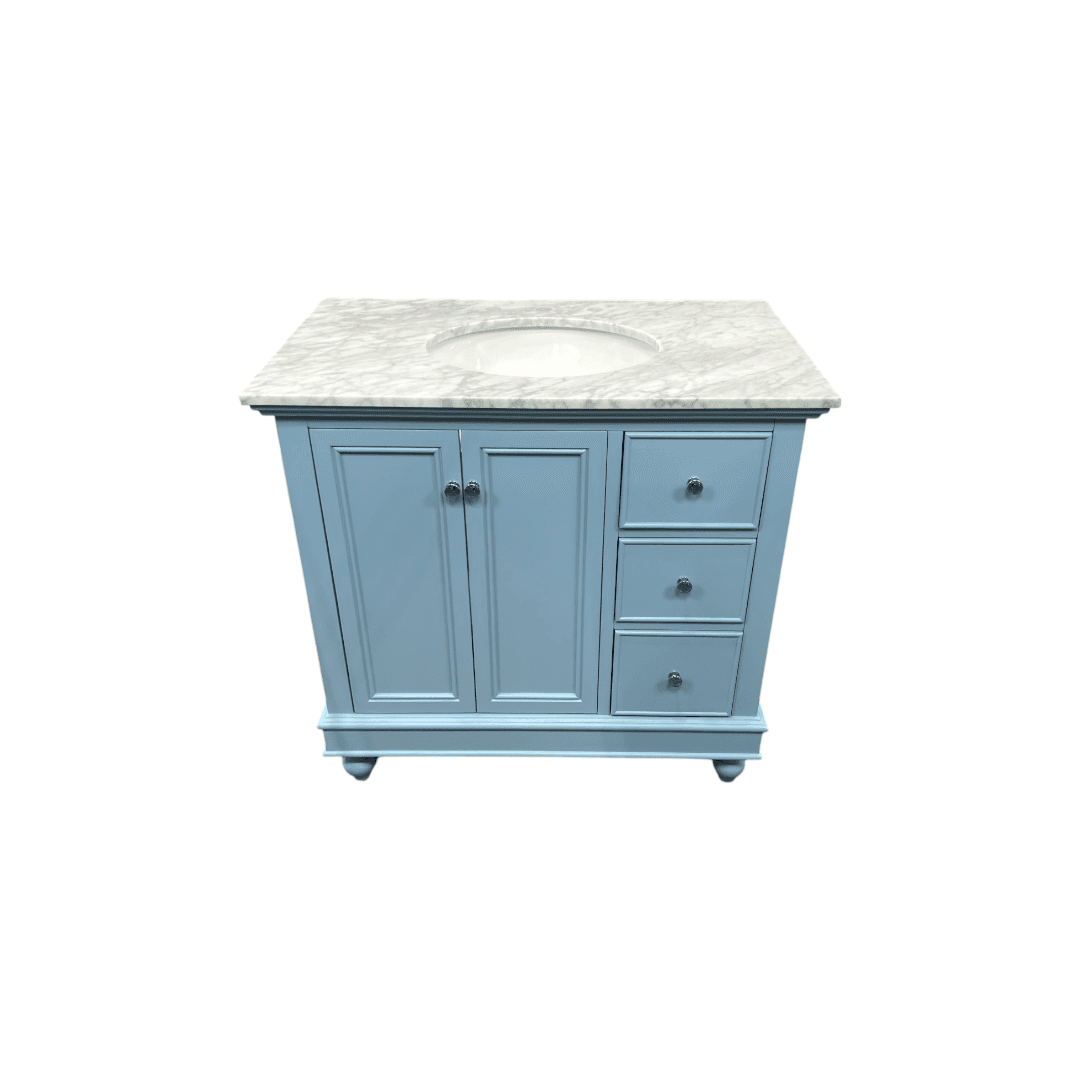 Kitchen Bath Collection Bella Bathroom Vanity with Carrara Marble Top - Powder Blue - Thumbnail 21