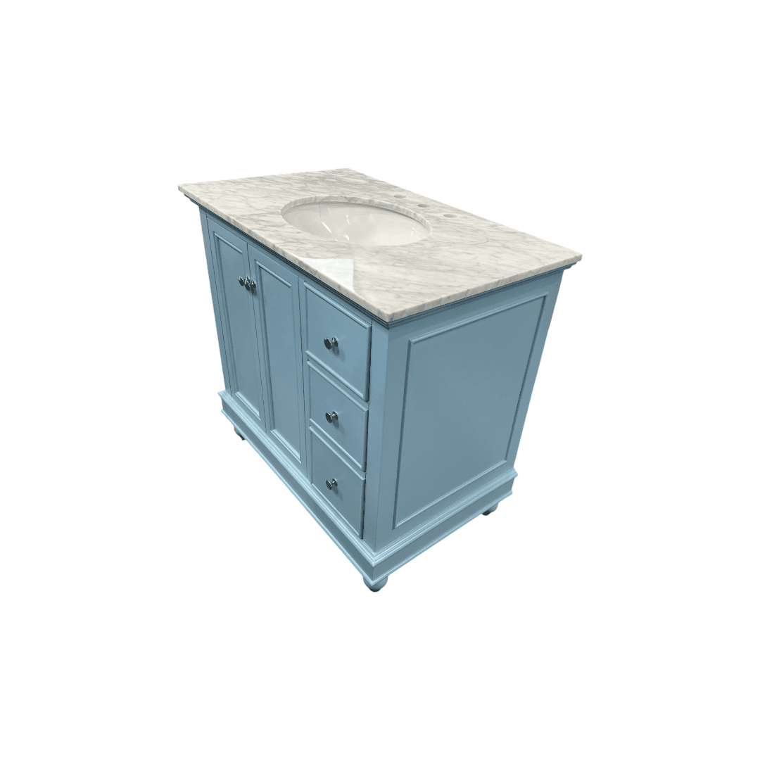 Kitchen Bath Collection Bella Bathroom Vanity with Carrara Marble Top - Powder Blue - Thumbnail 23