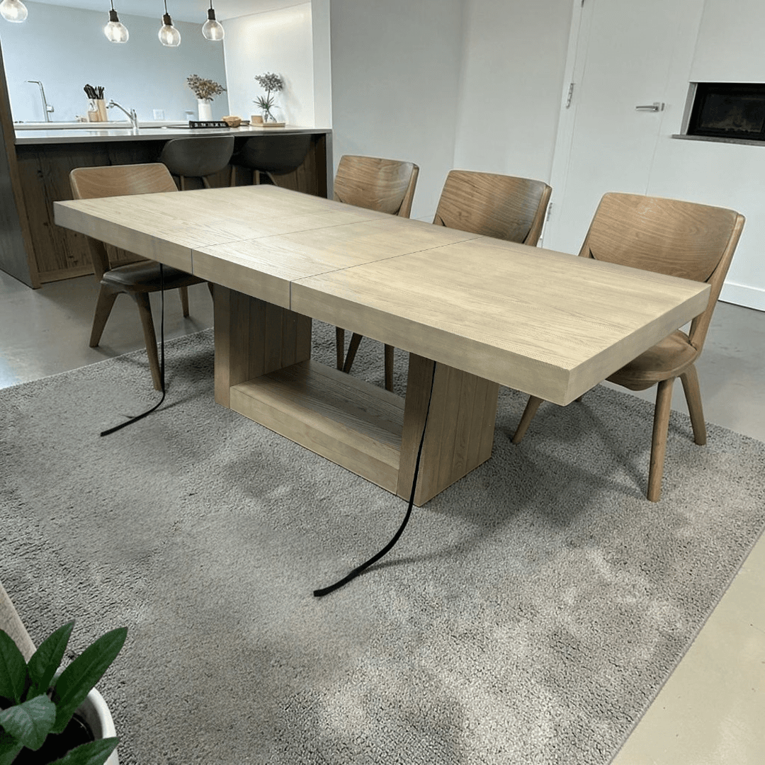 Latitude Run Jaquelyn Extendable Solid Wood Base Dining Table
