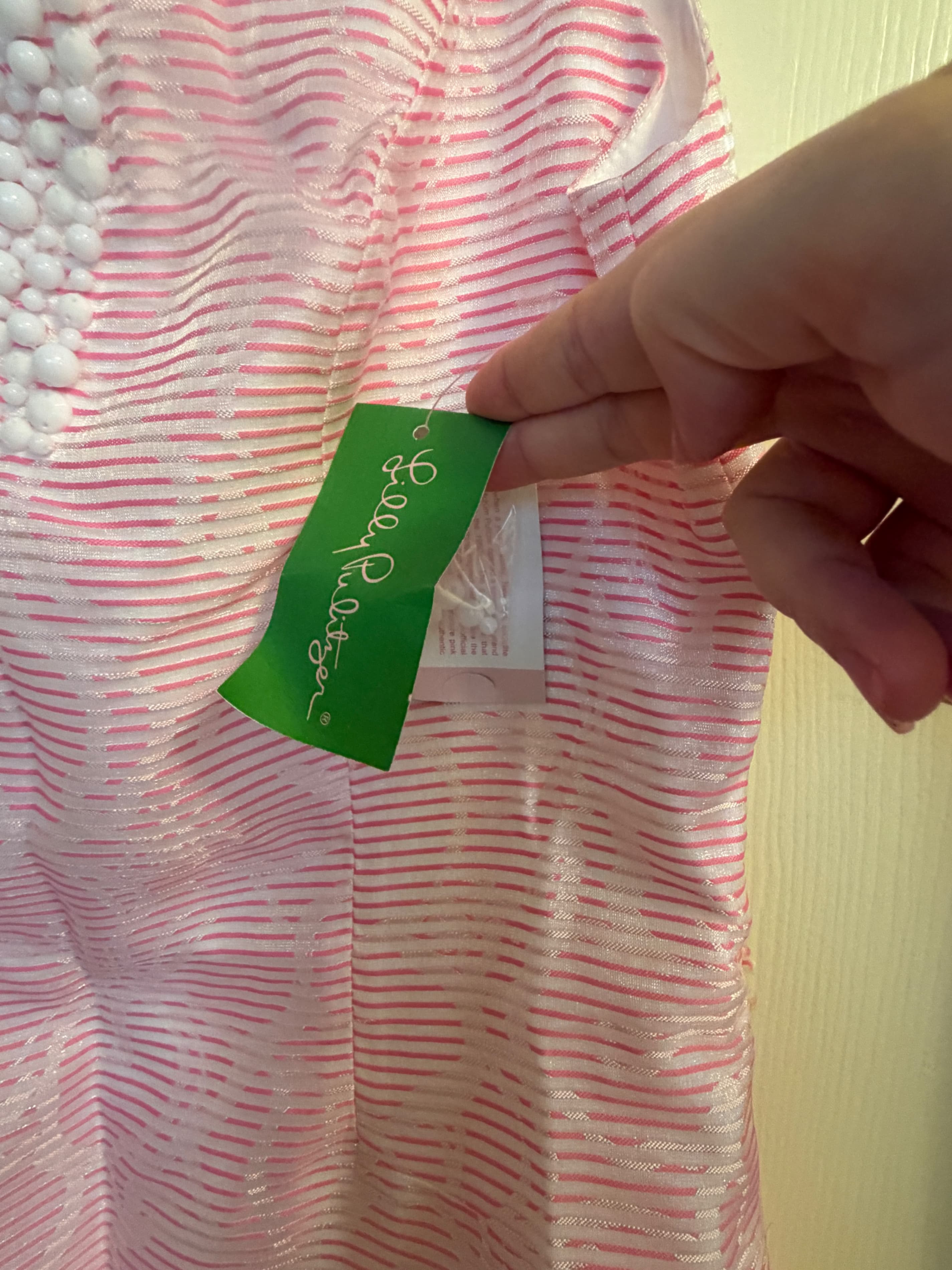 Lilly Pulitzer Airy Shift Dress Sz 10 Pink Rosy Posie - Thumbnail 4