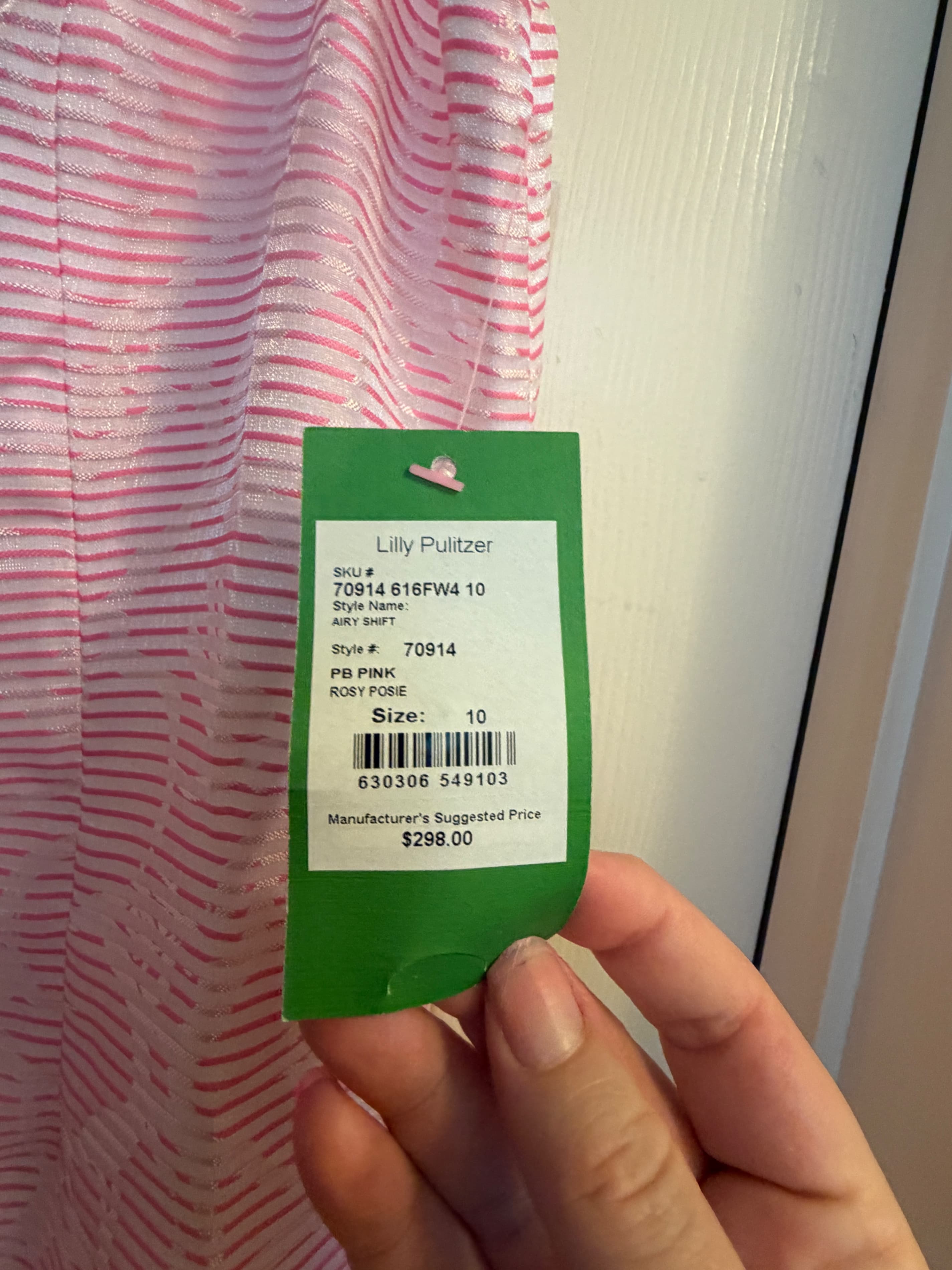 Lilly Pulitzer Airy Shift Dress Sz 10 Pink Rosy Posie - Thumbnail 3