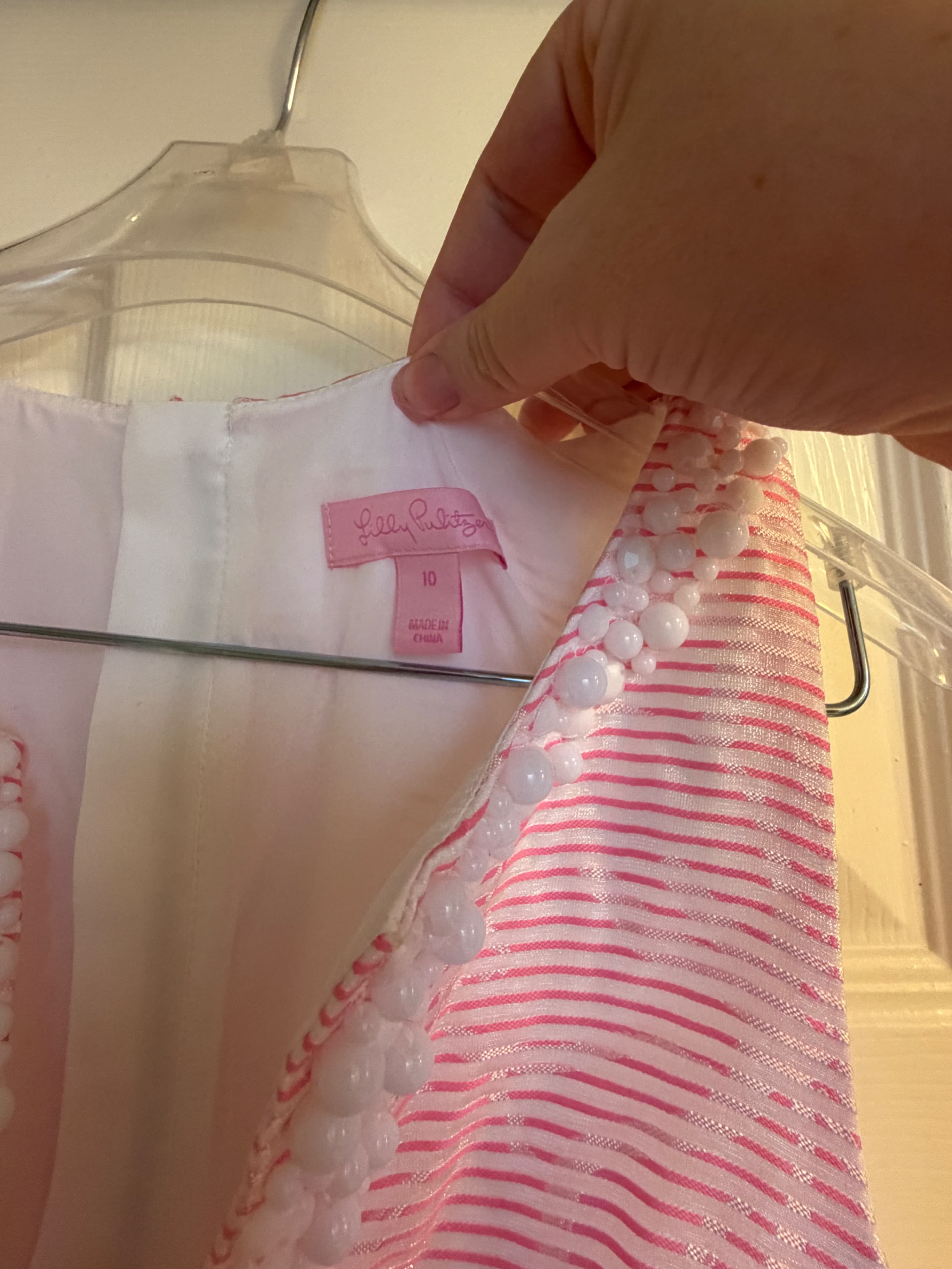 Lilly Pulitzer Airy Shift Dress Sz 10 Pink Rosy Posie - Thumbnail 6