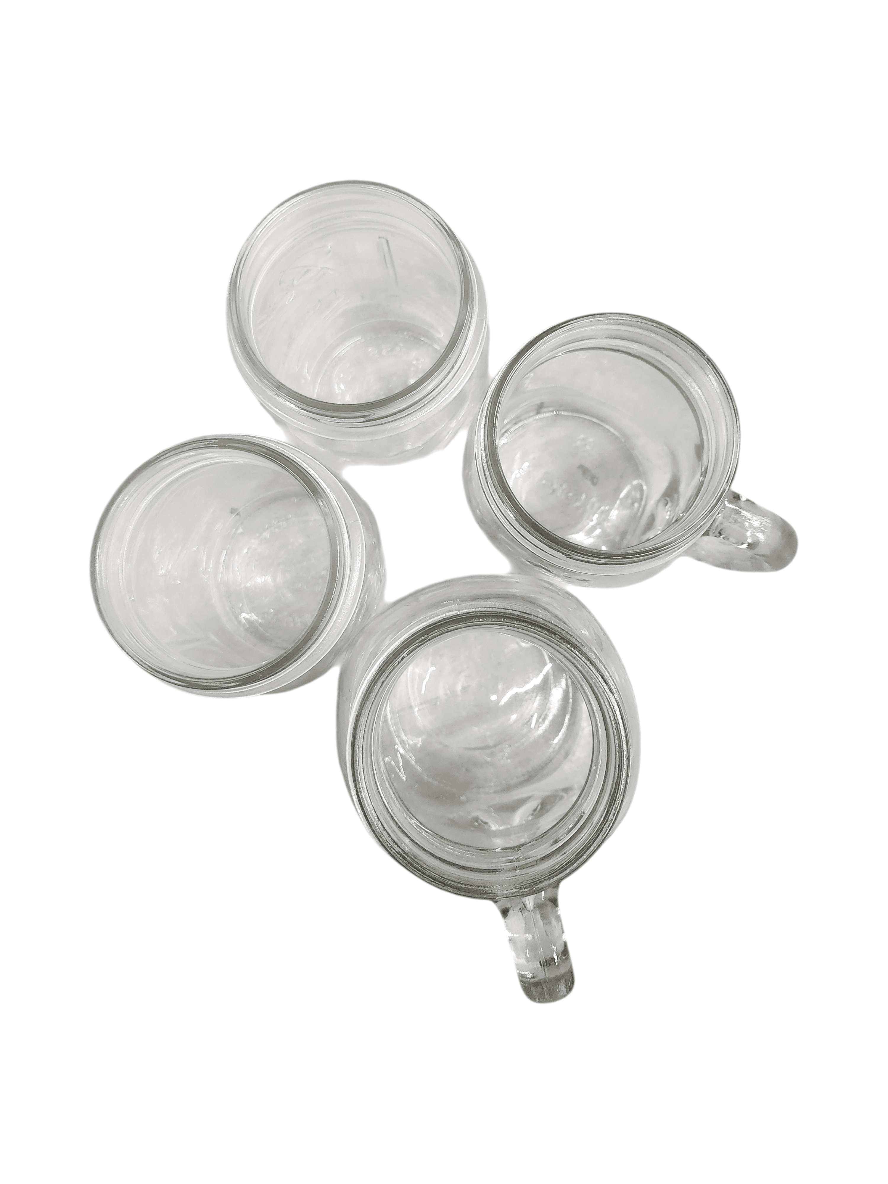 Set of 4 Assorted Clear Glass Mason Jars 2 with Handle - Thumbnail 2