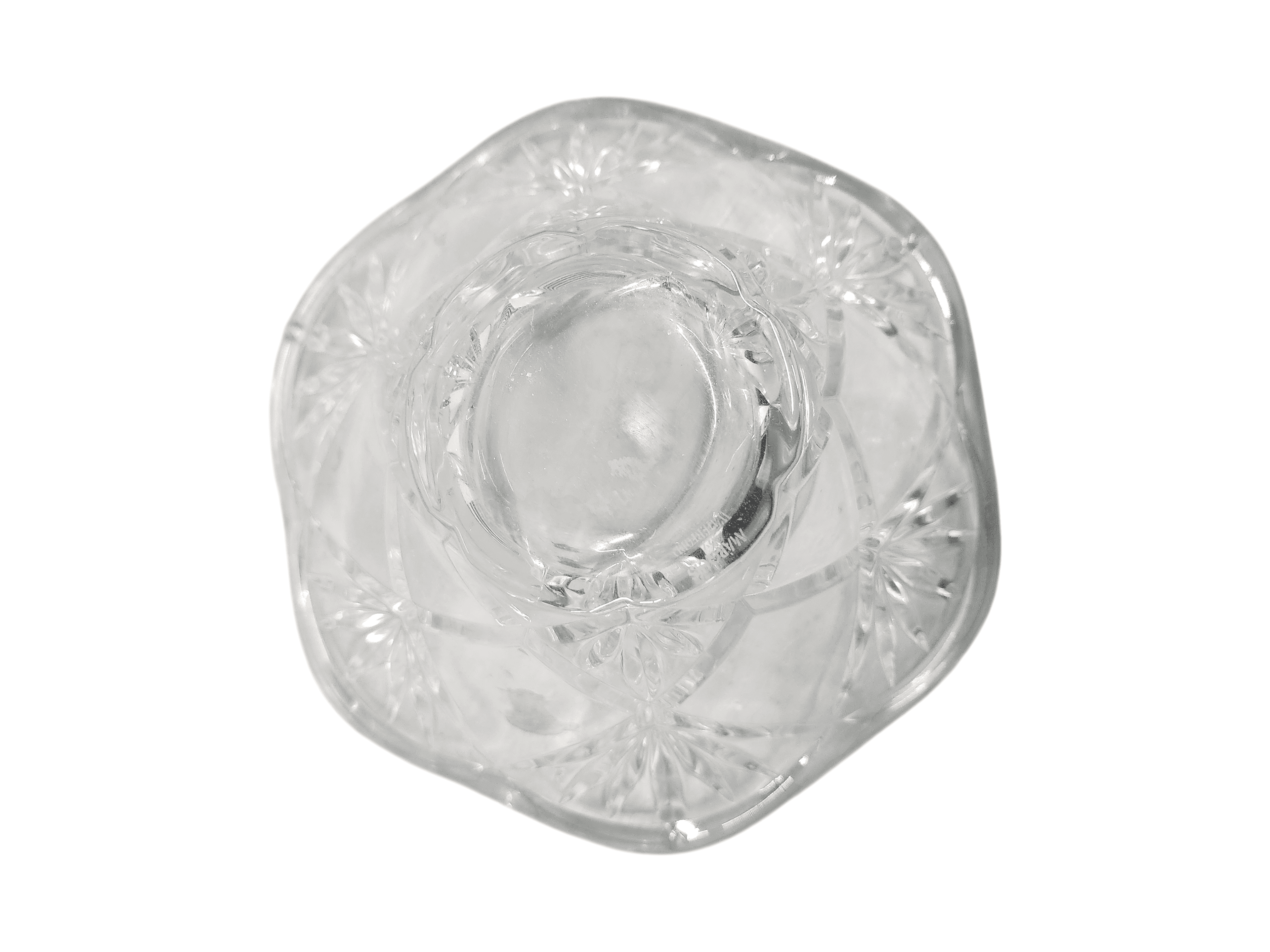 Crystal Cut Glass Bowl with Starburst Design