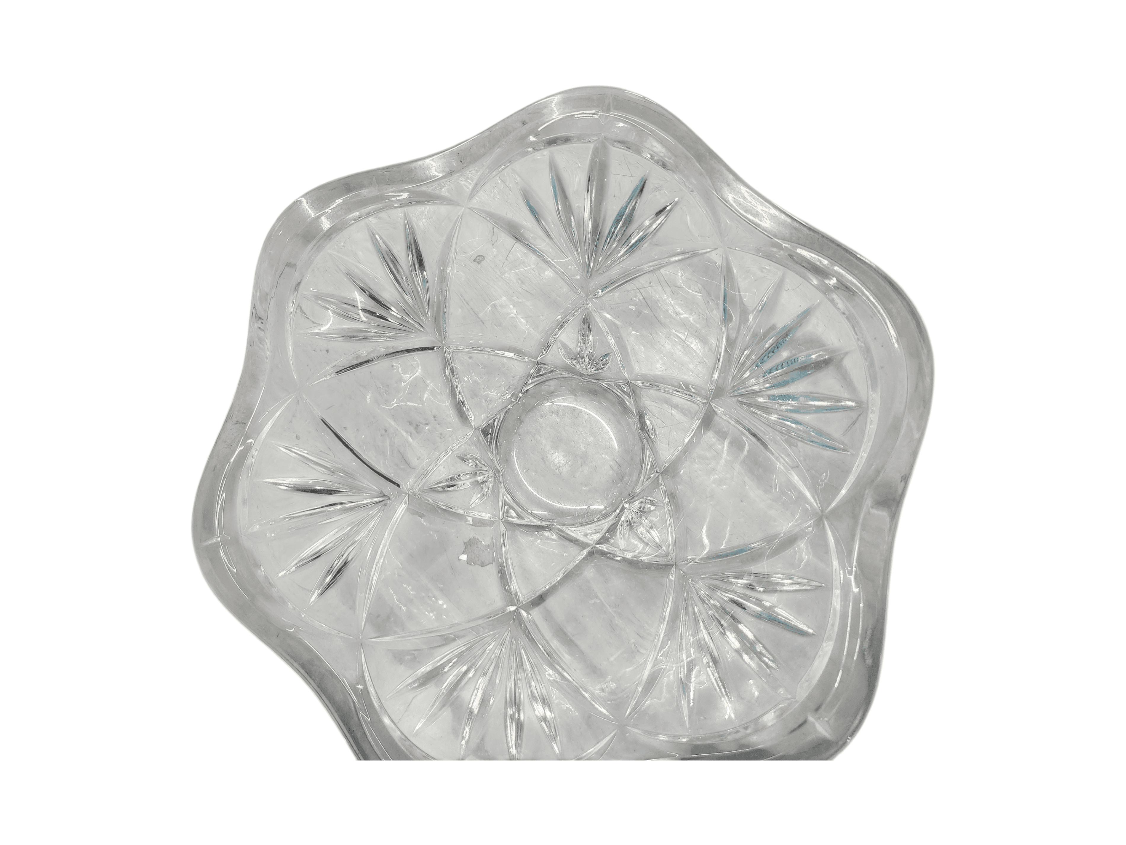 Crystal Cut Glass Bowl with Starburst Design - Thumbnail 3