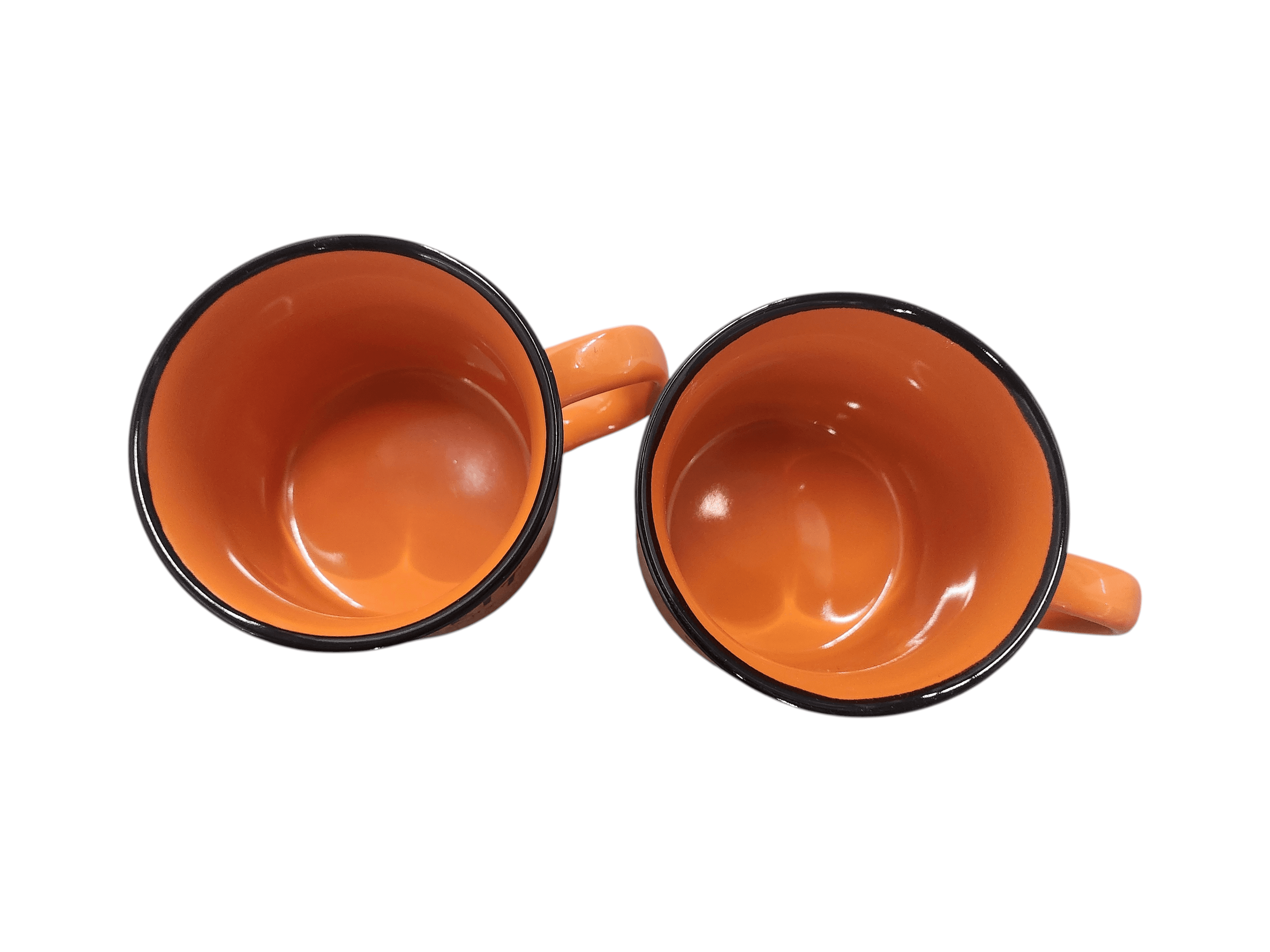 Bulleit Frontier Whiskey Orange Enamel Coffee Tea Cocoa Mug Set Of 2 - 12 Oz - Thumbnail 2