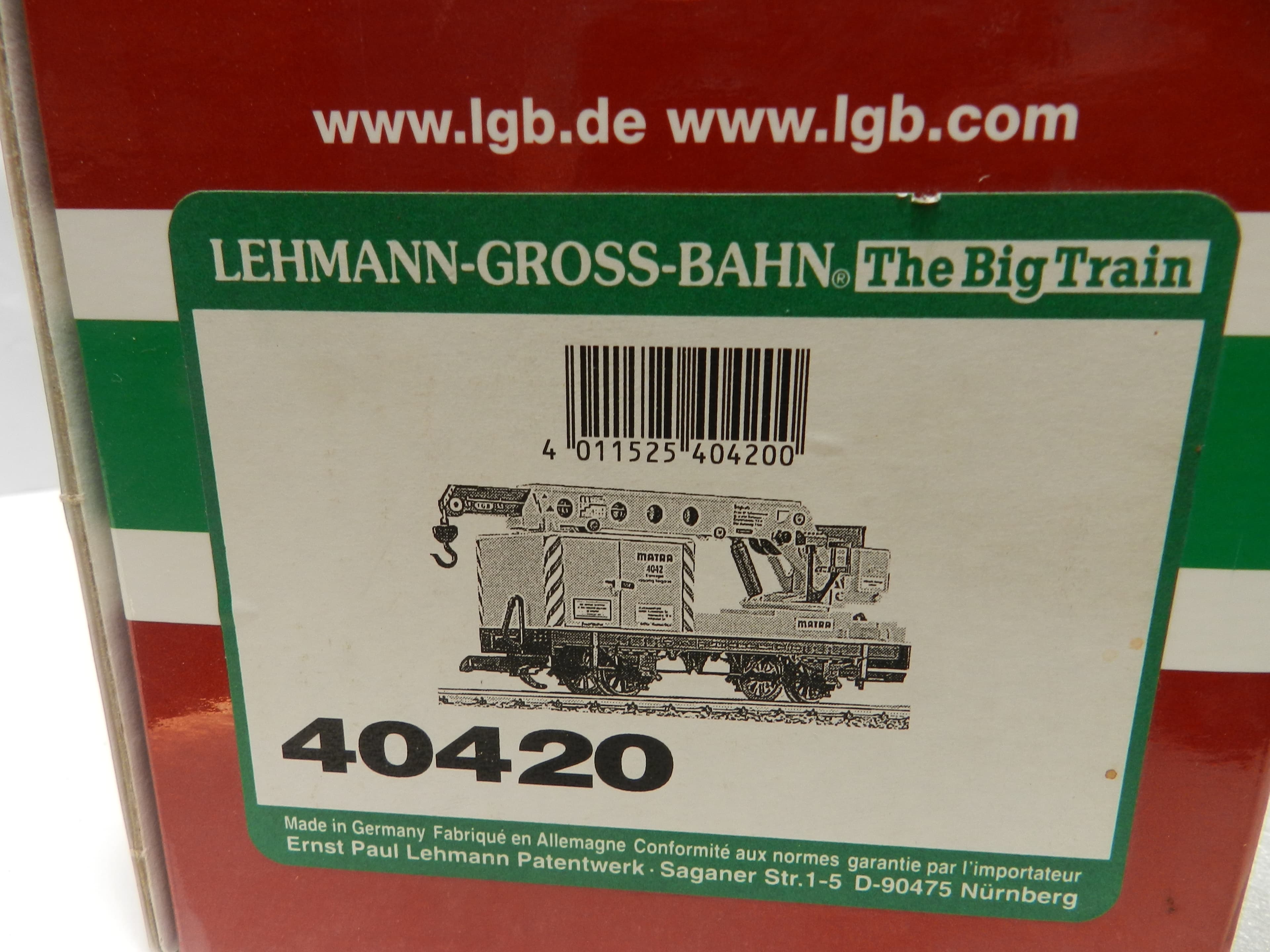 LGB 40420 MATRA Crane Car Yellow Construction G Gauge Train NIB (P9K) - Thumbnail 6