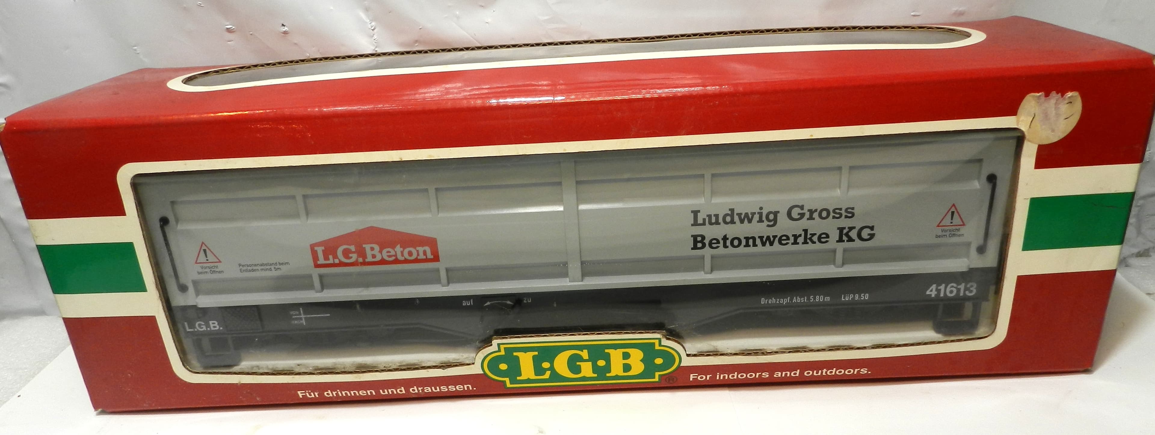 LGB 41613 L.G. Beton Manual Unloading Gondola Train Car G Scale Side Dump (P10K) - Thumbnail 6
