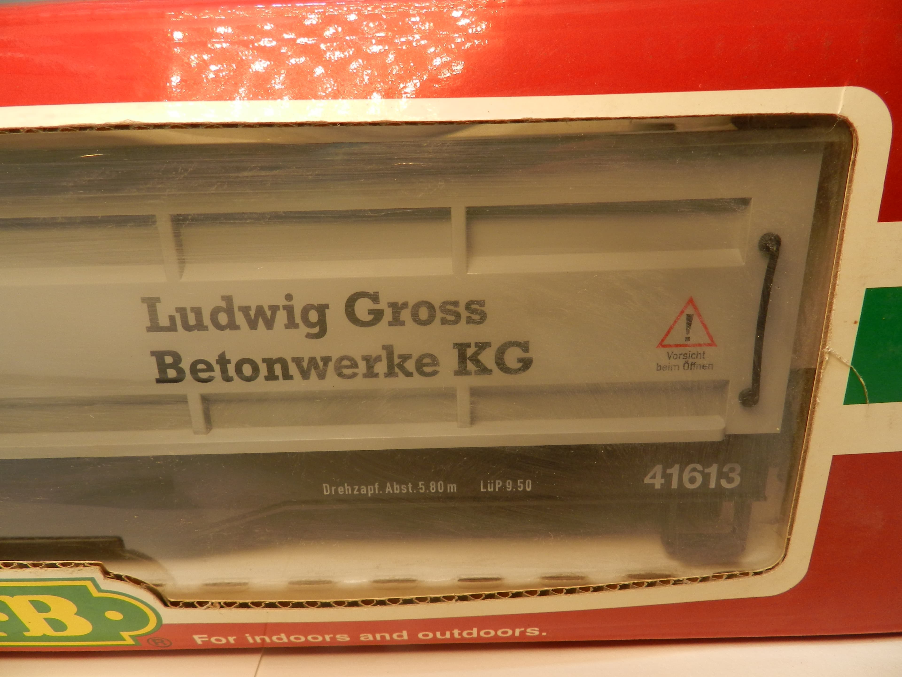 LGB 41613 L.G. Beton Manual Unloading Gondola Train Car G Scale Side Dump (P11K) - Thumbnail 4