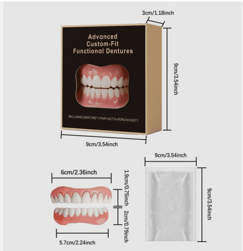 Advanced Custom-Fit Functional Instant Natural Dentures Denture Set (P15K) - Thumbnail 4