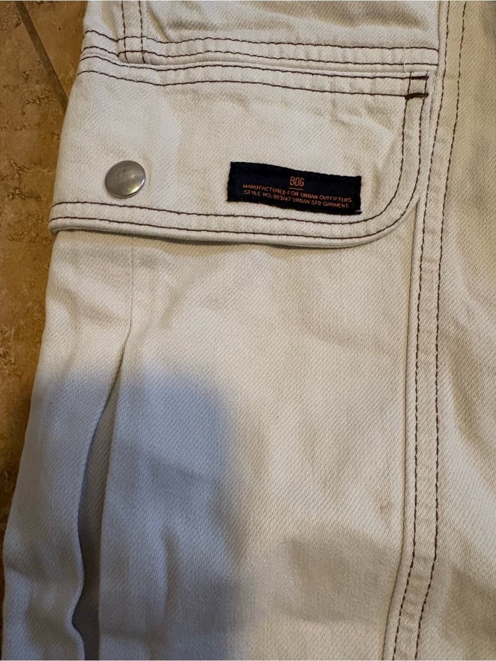 BDG Cream Cargo Relaxed Skate Jeans with Utility Pockets - Thumbnail 2