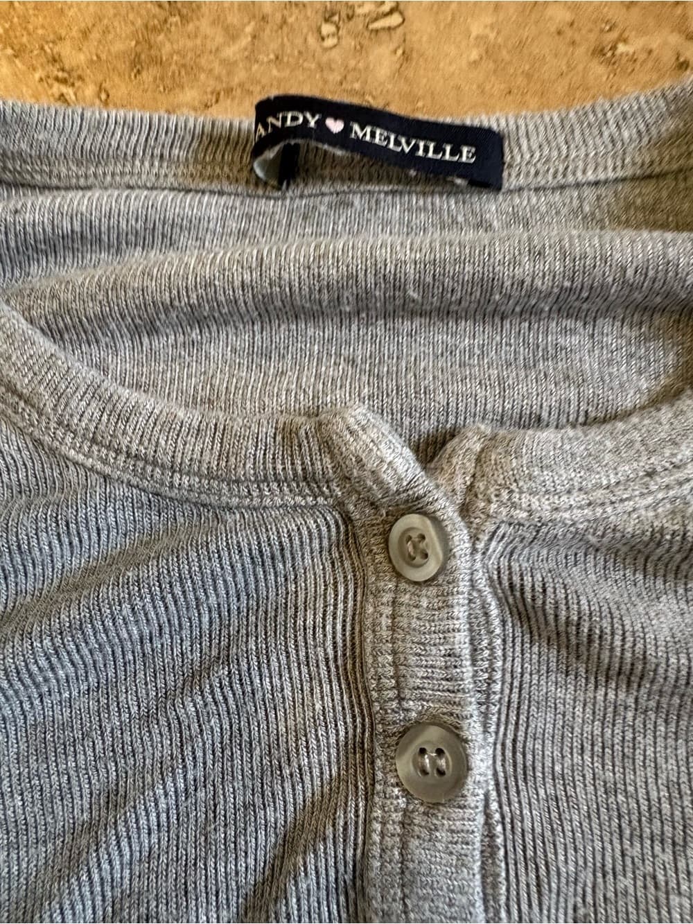 Brandy Melville Grey Henley Sweater - Thumbnail 2