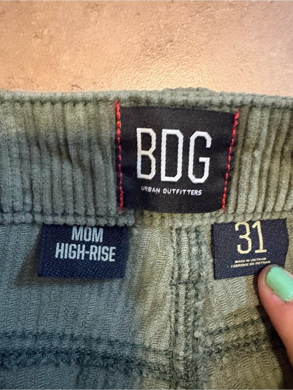 BDG Women's Olive Green Corduroy Pants - Thumbnail 2