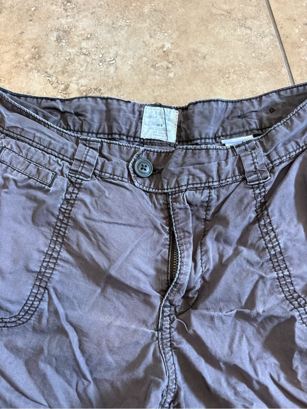 Vintage Casual Gray Hem Shorts - Thumbnail 2