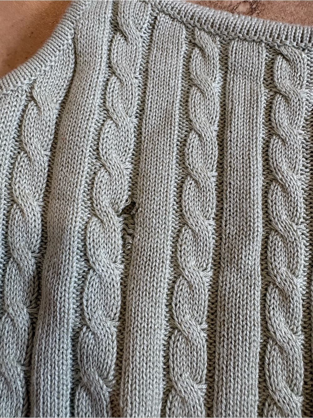 Sleeveless Cable Knit Crop Top - Sage Green - Thumbnail 2