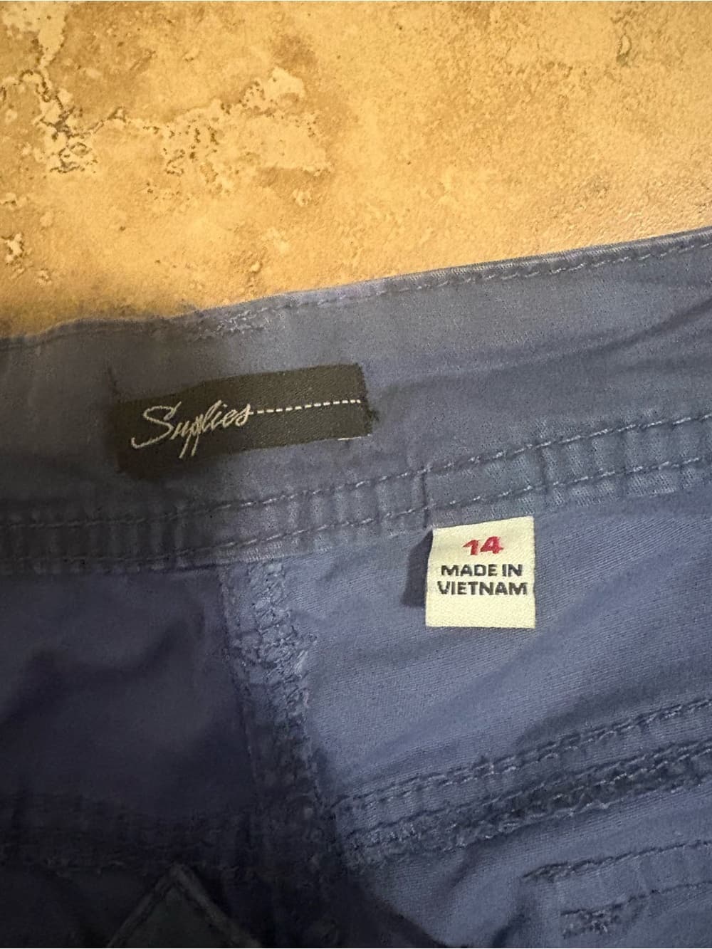 Women's Blue Camo Cargo Shorts - Thumbnail 2