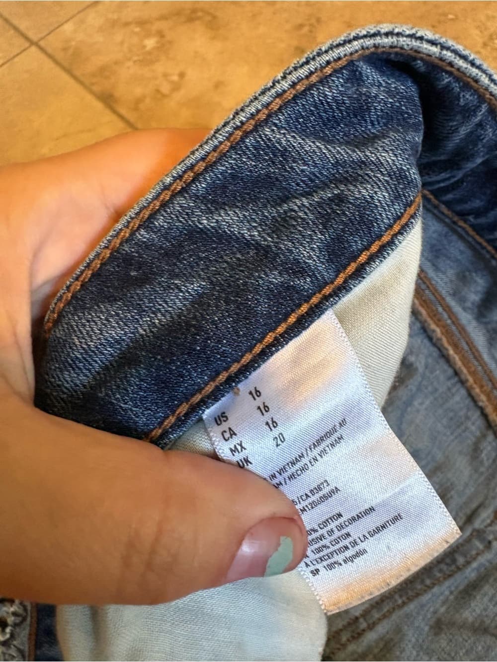American Eagle Outfitters Blue Denim Distressed Floral Mini Skirt - Thumbnail 3