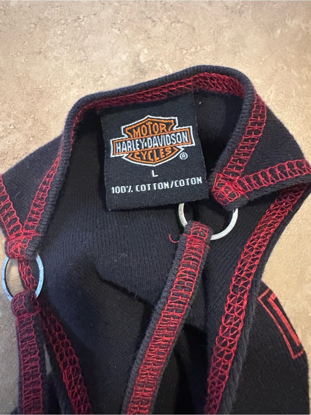Harley-Davidson Black Tank with Red Trim and Center Emblem - Thumbnail 3