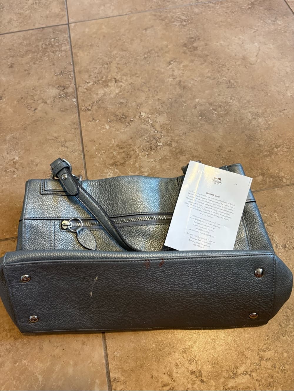 Coach Women's Silver Shoulder Bag - Thumbnail 5