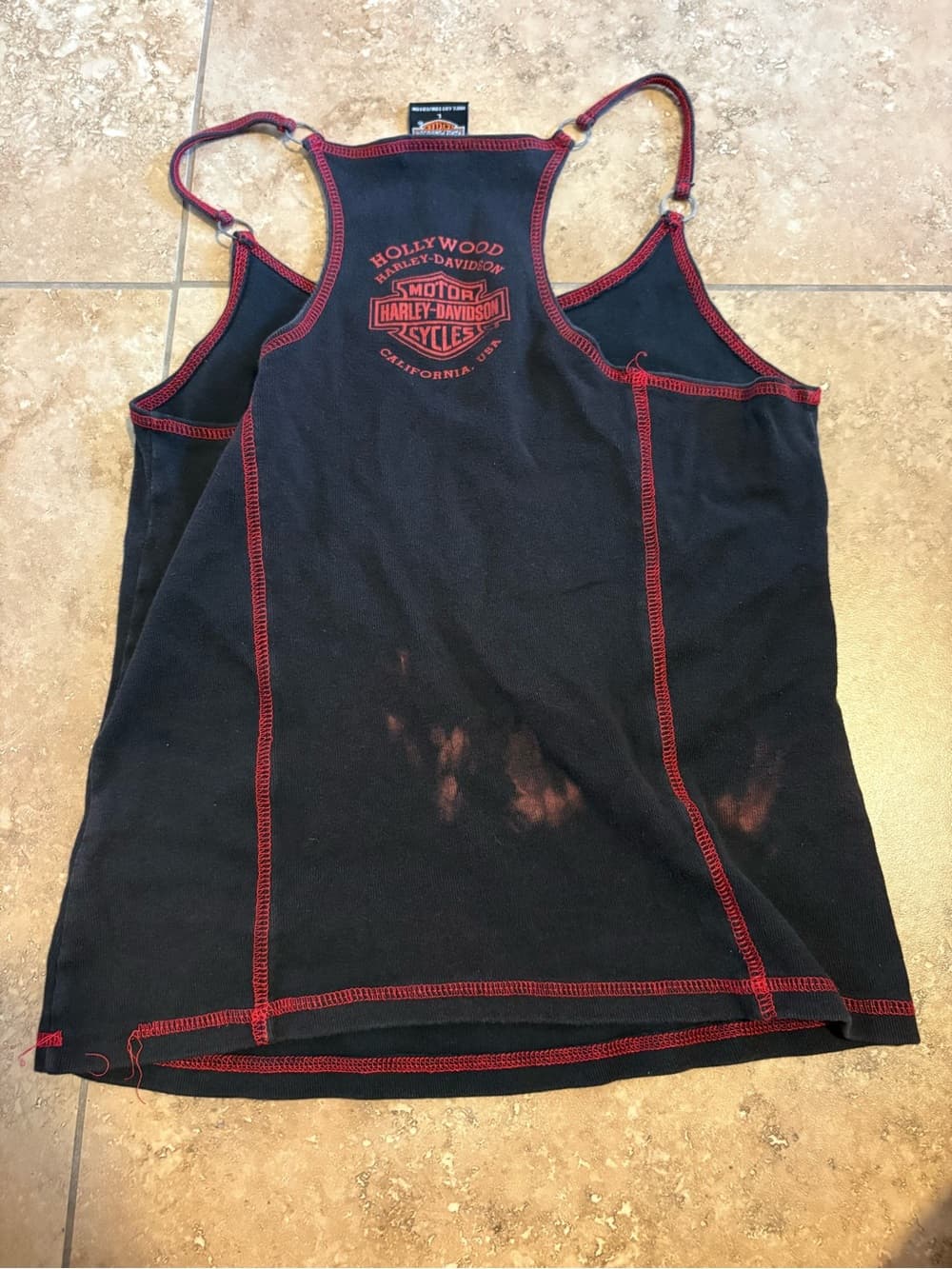 Harley-Davidson Black Tank with Red Trim and Center Emblem - Thumbnail 2