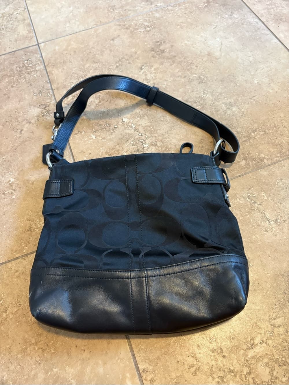 Coach Black Signature Chain Shoulder Bag - Thumbnail 3