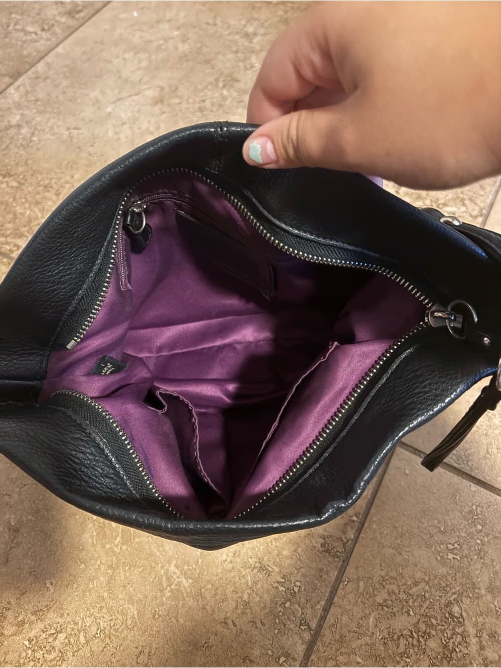 Coach Black Leather Shoulder Bag with Silver Hardware - Thumbnail 4