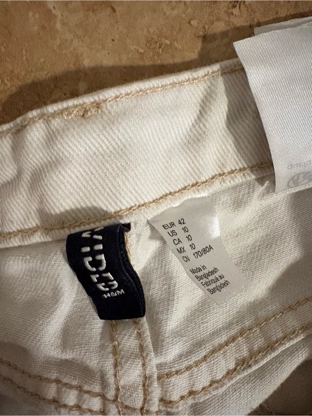 H&M White Cargo Jogger Pants - Thumbnail 2
