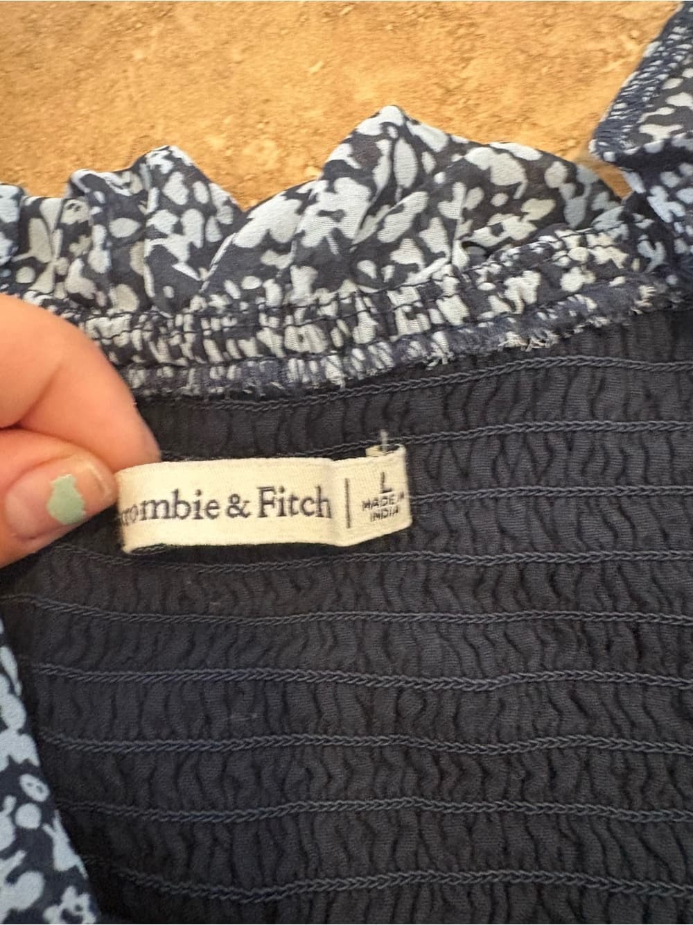 Abercrombie & Fitch Blue Floral Ruffle Tank - Thumbnail 2