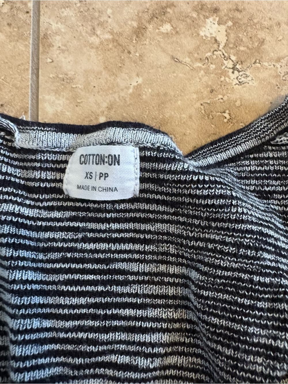 Cotton On Black and Gray Argyle Long Sleeve Top - Thumbnail 2