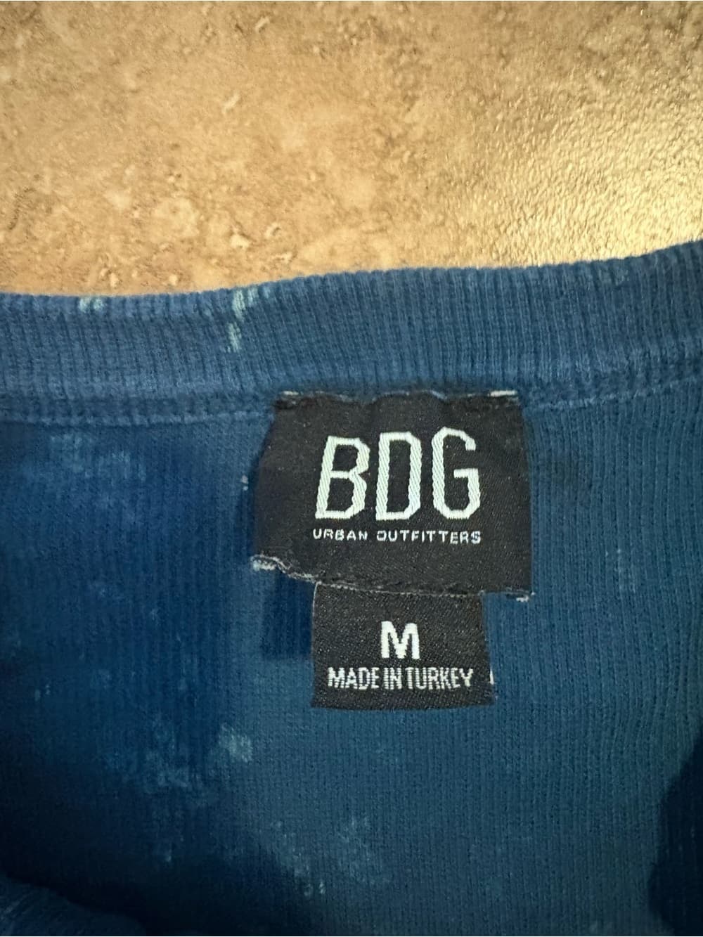 BDG Blue Tie-Dye Ribbed Cropped Tank - Thumbnail 2