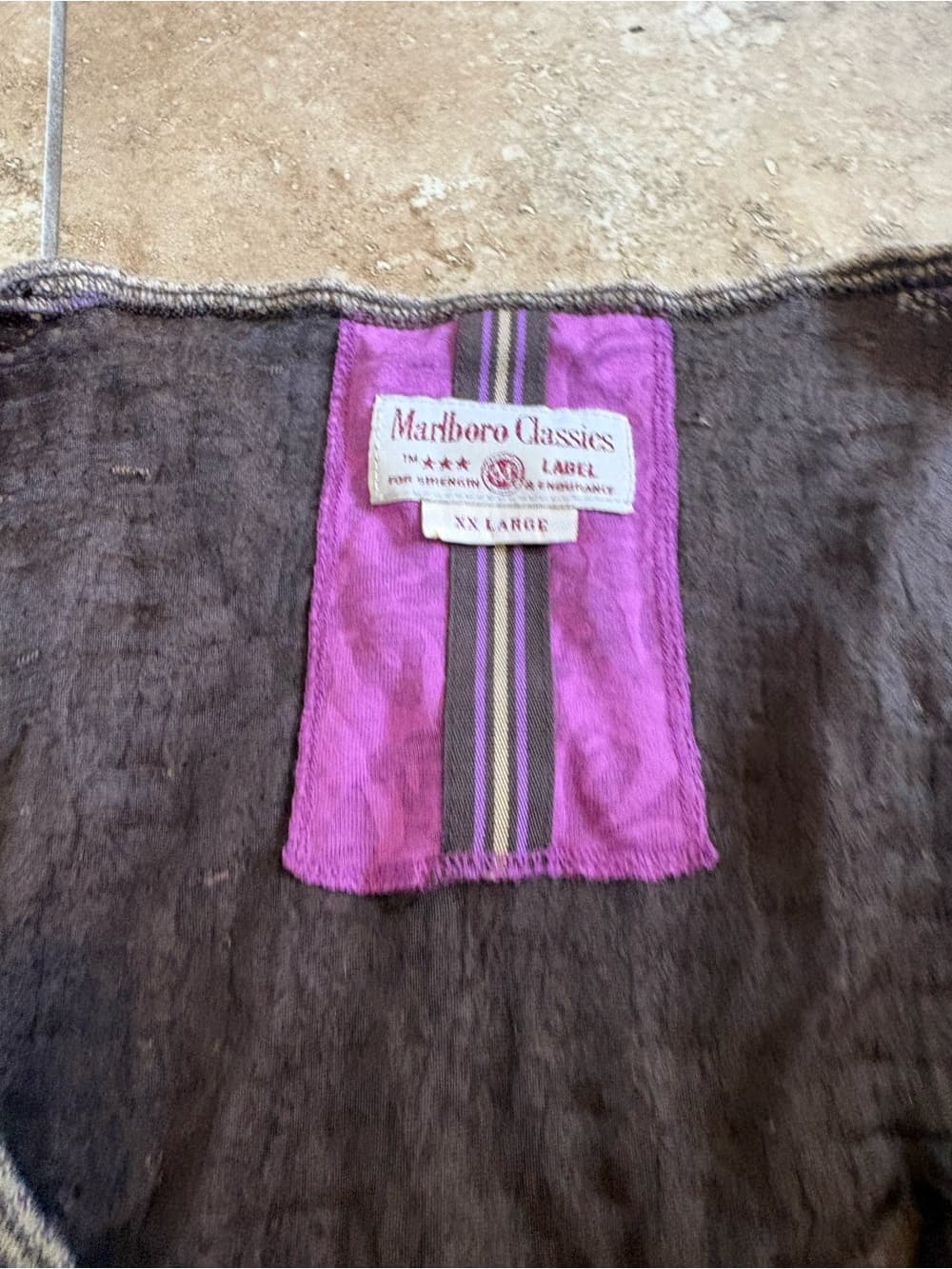 Marlboro Purple and Tan Striped Embroidered Tank - Thumbnail 2