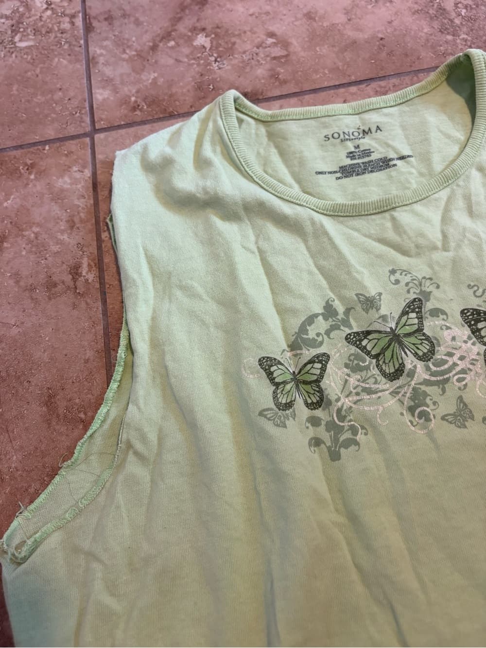 SONOMA Mint Green Butterfly Tank Top - Thumbnail 2