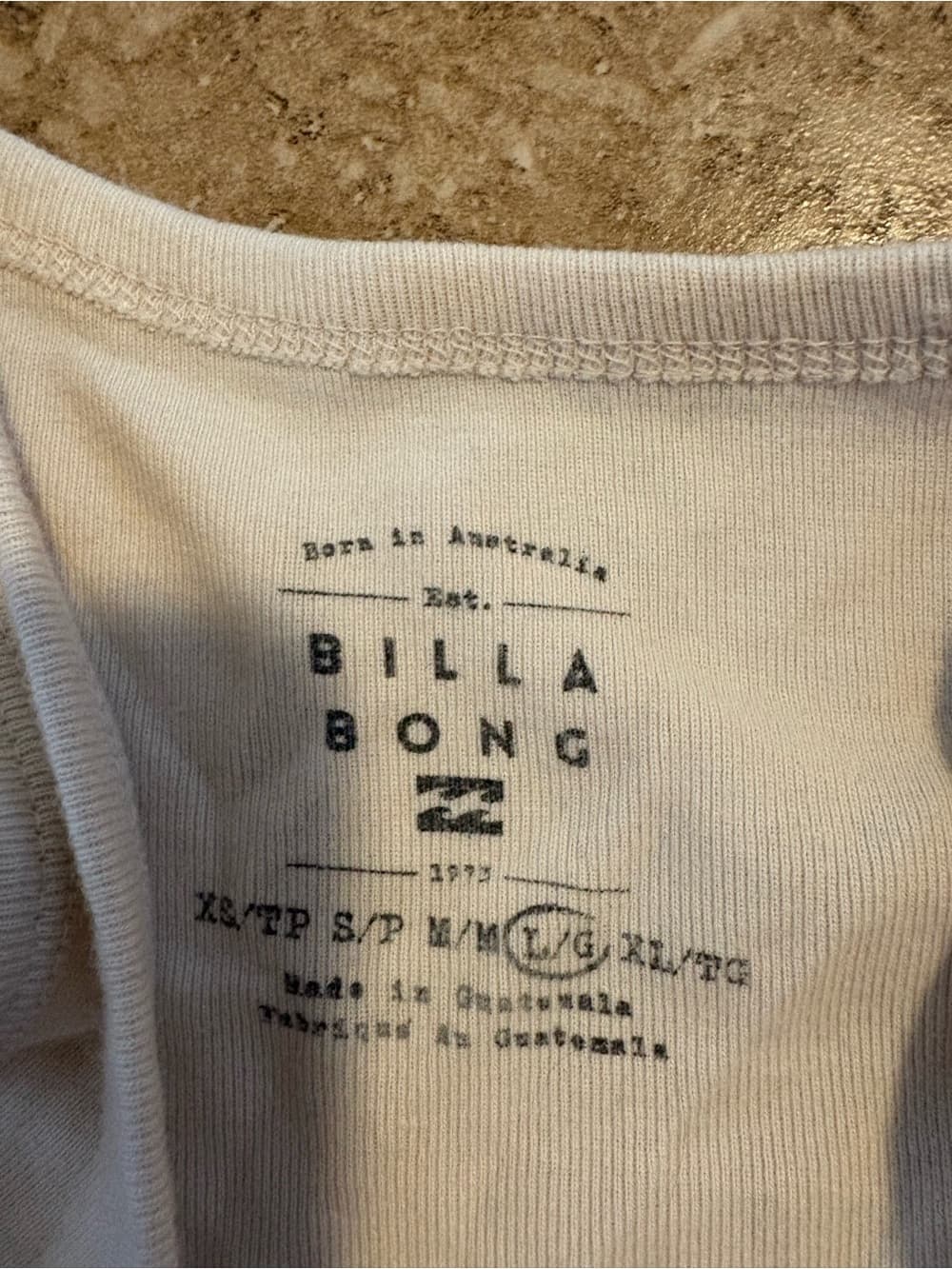 Billabong White Ribbed Crop Tank with Pastel Sunset Graphic - Thumbnail 2