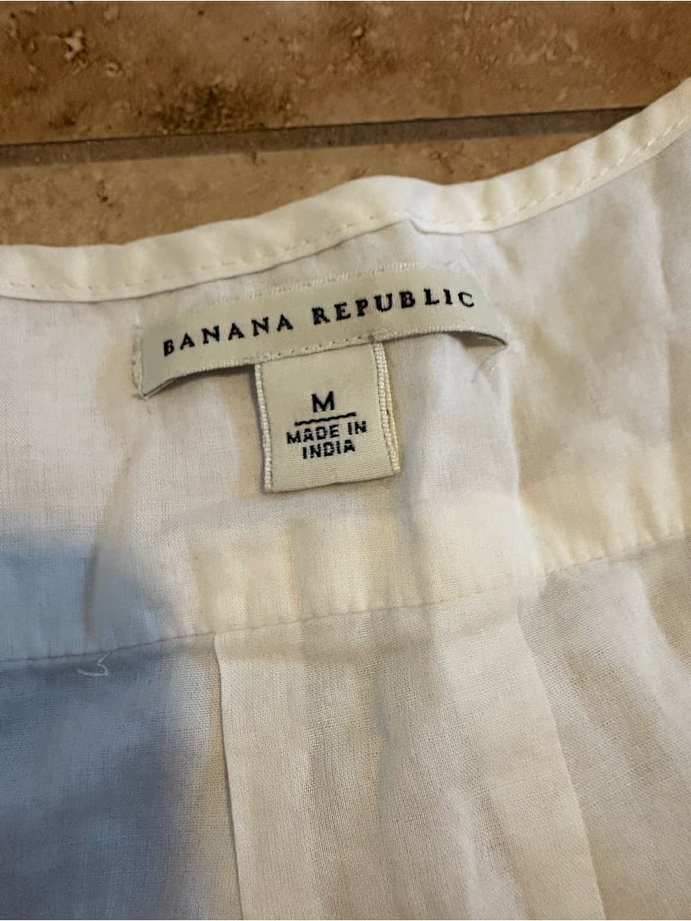 Banana Republic White Button-Front Cotton Tank - Thumbnail 2