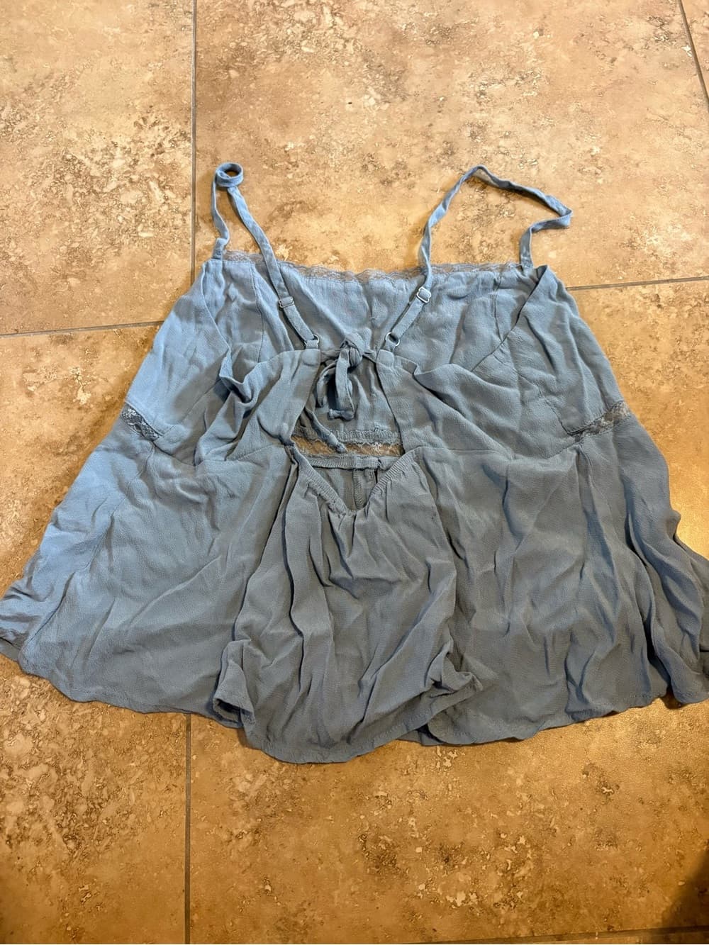 wild fable Light Blue Button-Front Spaghetti Strap Tank - Thumbnail 2