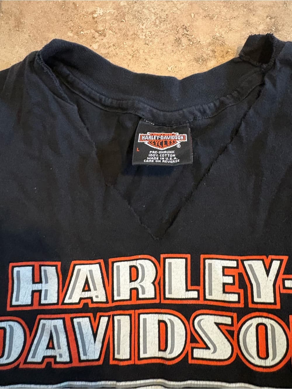 Harley-Davidson Black Short Sleeve Tee with Red & White Logo - Thumbnail 2