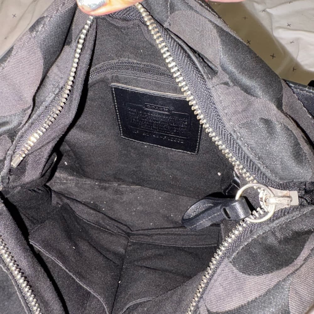 Coach vintage black bag with silver chain - Thumbnail 3