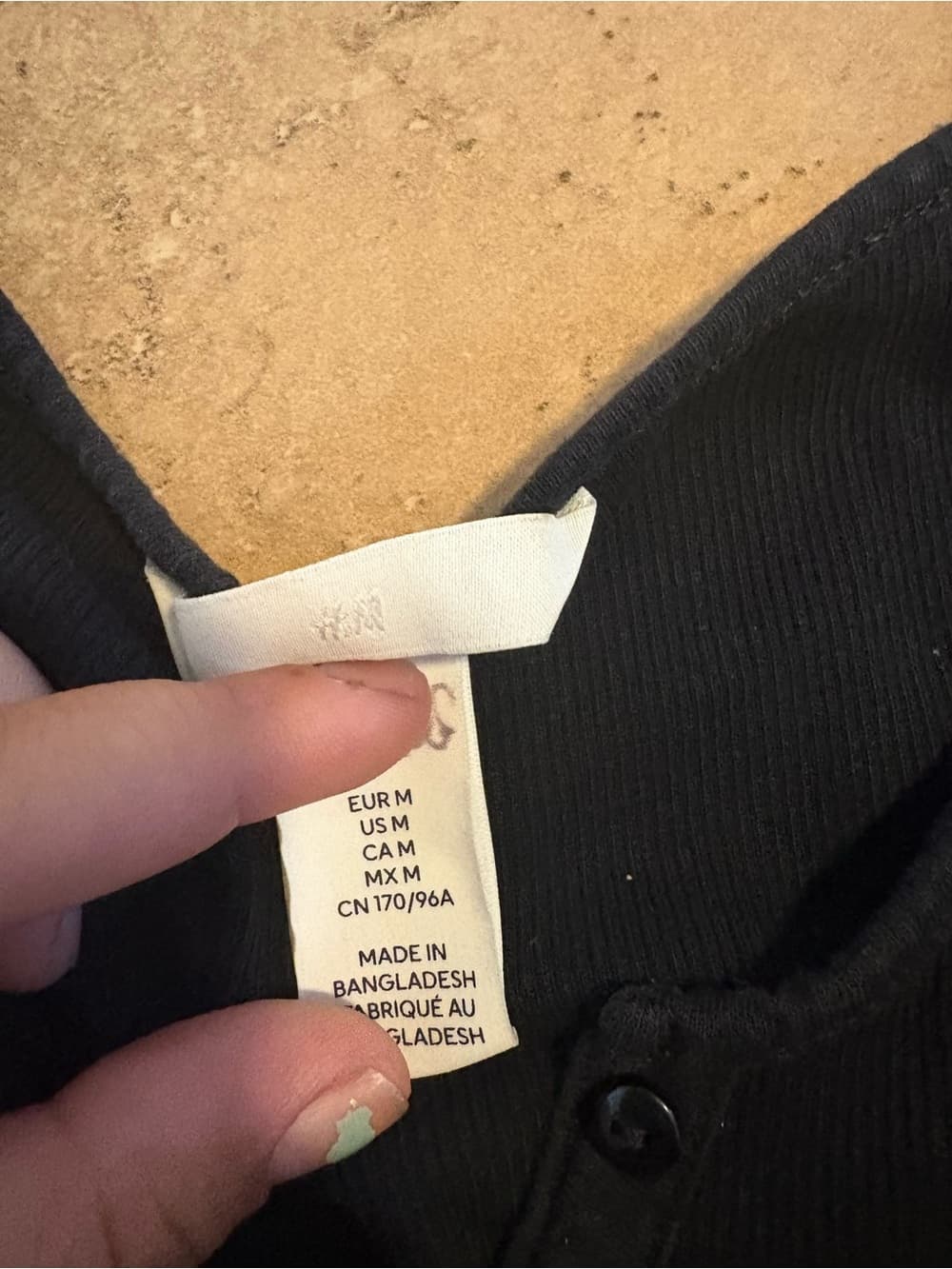 H&M Black Ribbed Henley Tank - Women's - Thumbnail 2
