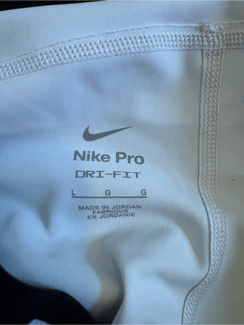 Nike Pro White Women's Compression Bike Shorts with Black Branded Waistband - Thumbnail 3