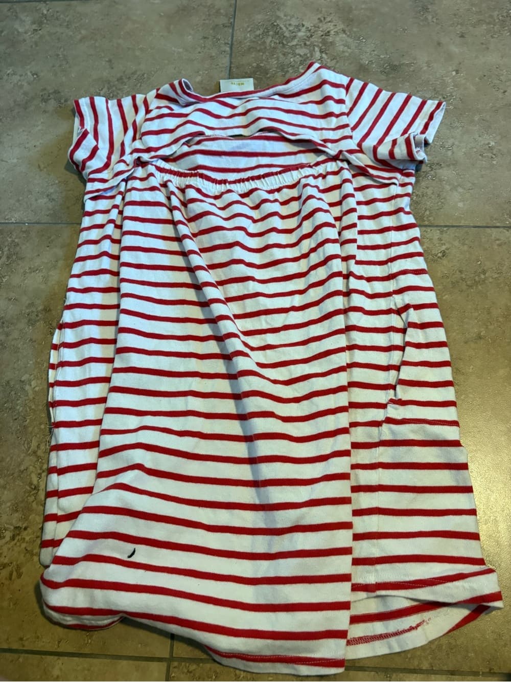 Red and White Striped Dress - Thumbnail 2