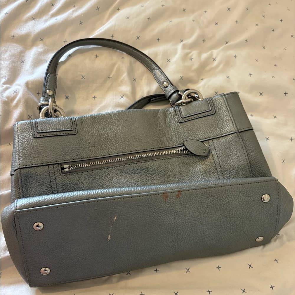 Coach Vintage Silver Leather Handbag - Thumbnail 5
