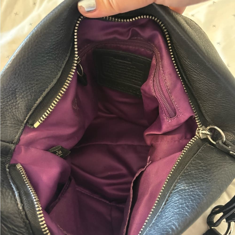 Coach Vintage Black Leather Shoulder Bag - Thumbnail 5