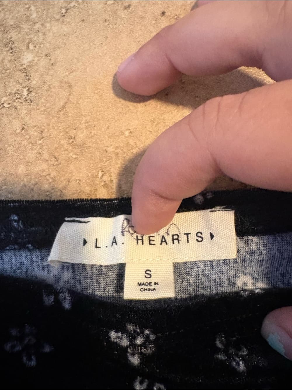 La Hearts Black Velvet Mini Skirt with Floral Burnout - Thumbnail 2