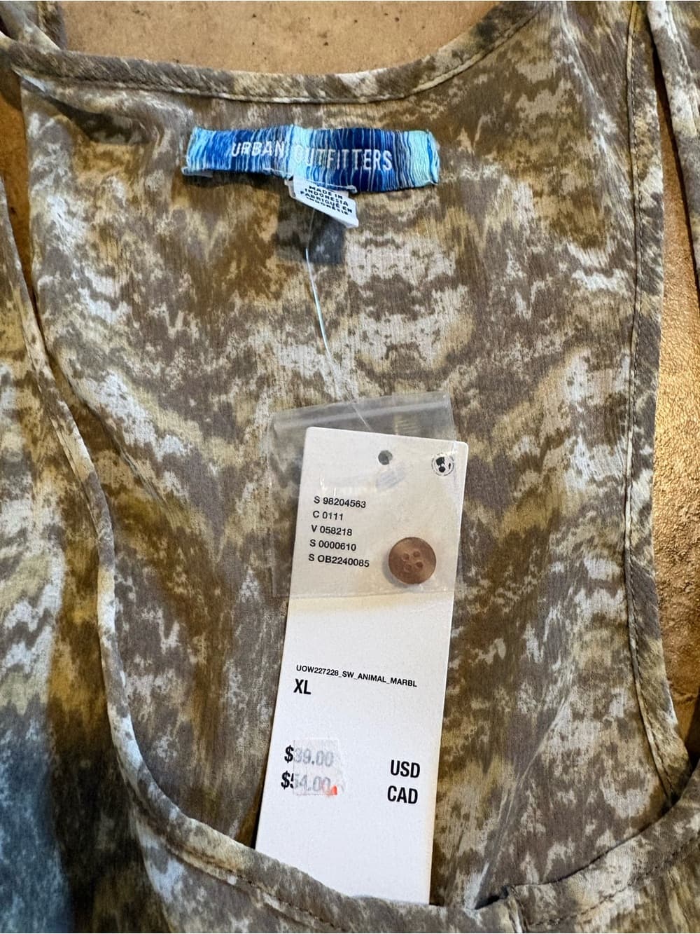Urban Outfitters sheer Printed Peplum Tank Top - Thumbnail 2