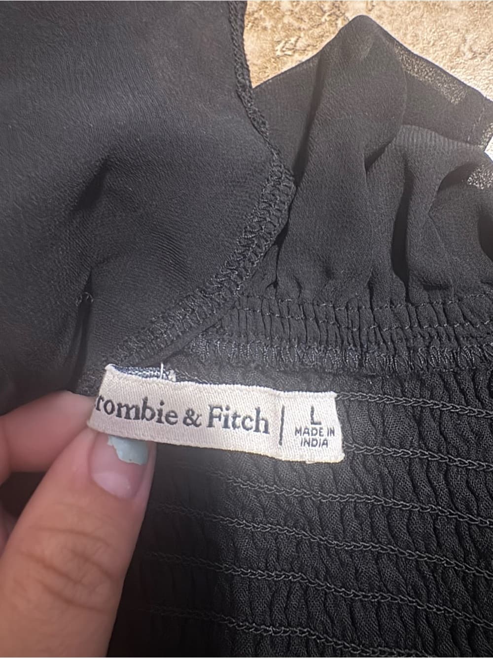 Abercrombie & Fitch Black Ruffle-Trim Tank - Thumbnail 2