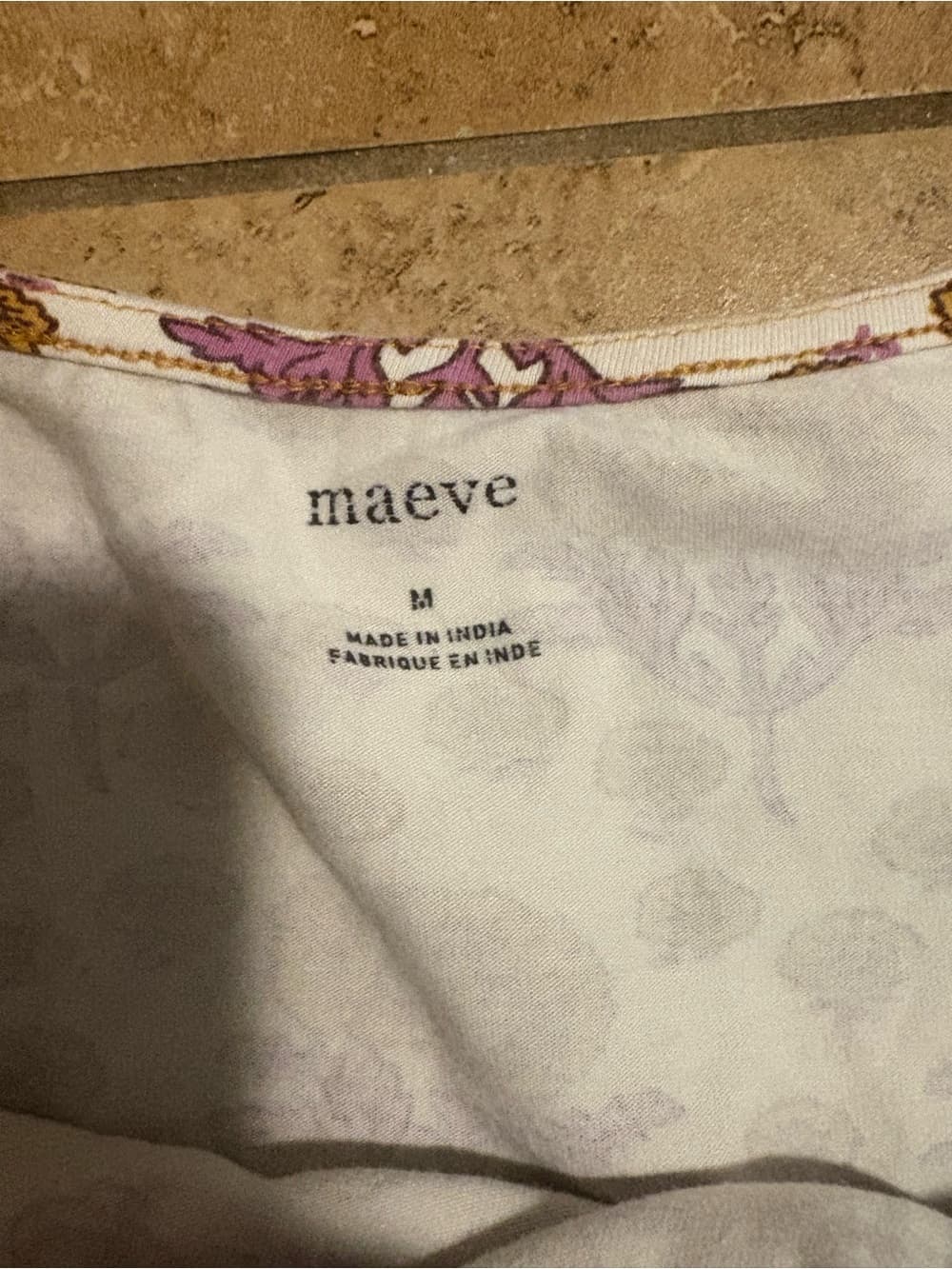 Maeve White Floral Print Camisole with Mustard Trim - Thumbnail 2