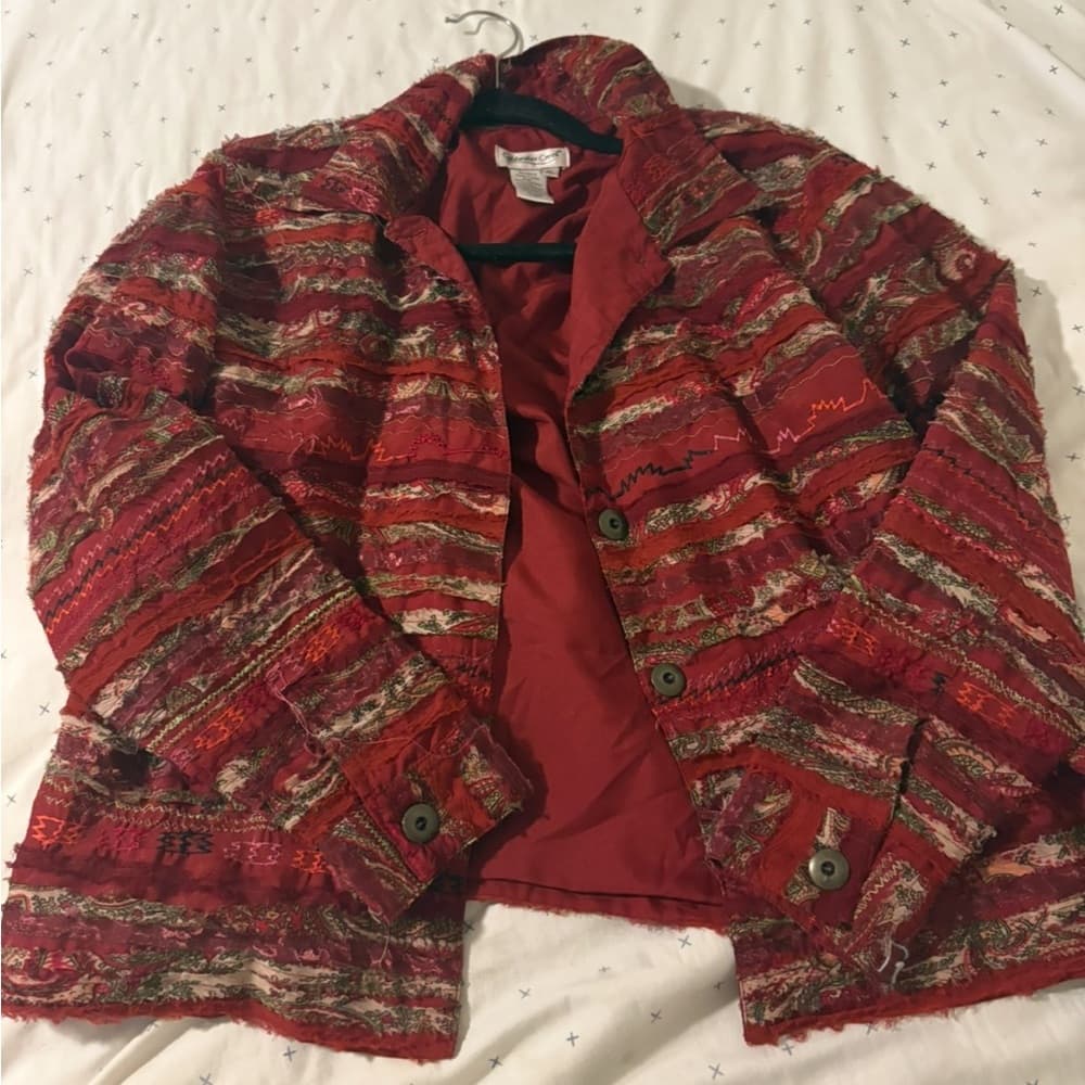 Vintage patchwork Red Women's Jacket