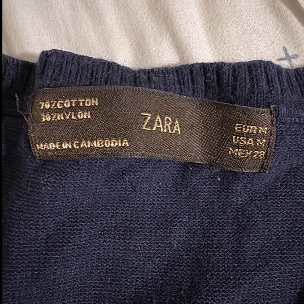 Navy V-Neck Sweater - Thumbnail 2