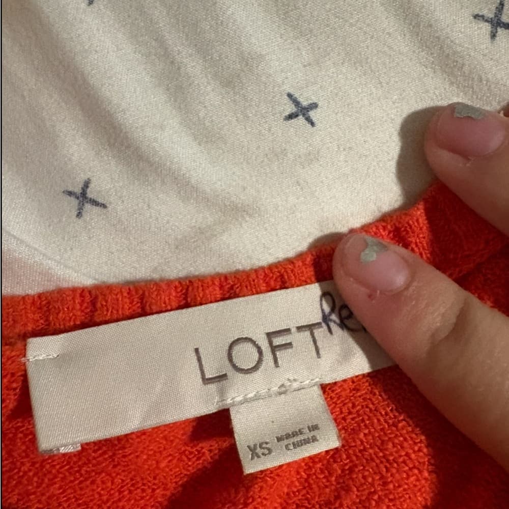 LOFT Bright Orange Knit Top - Thumbnail 2