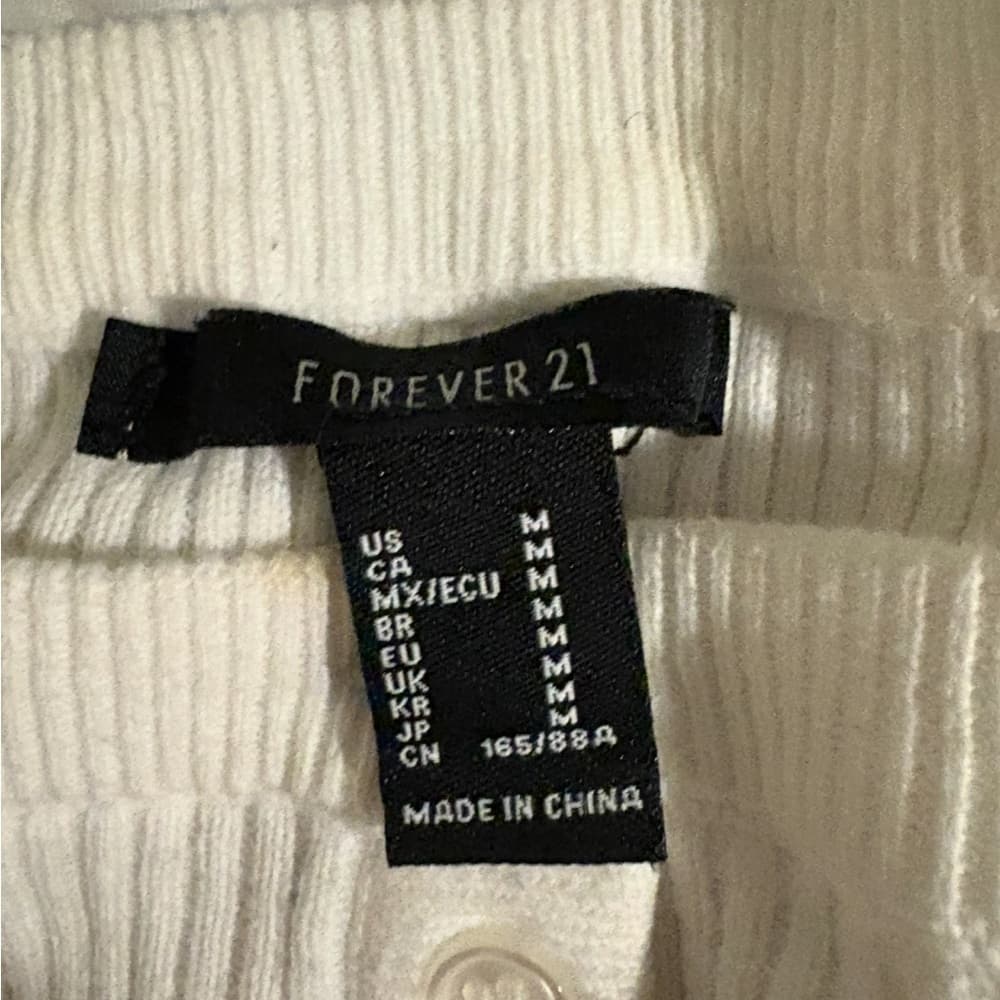 Henley White Ribbed Sweater - Thumbnail 2